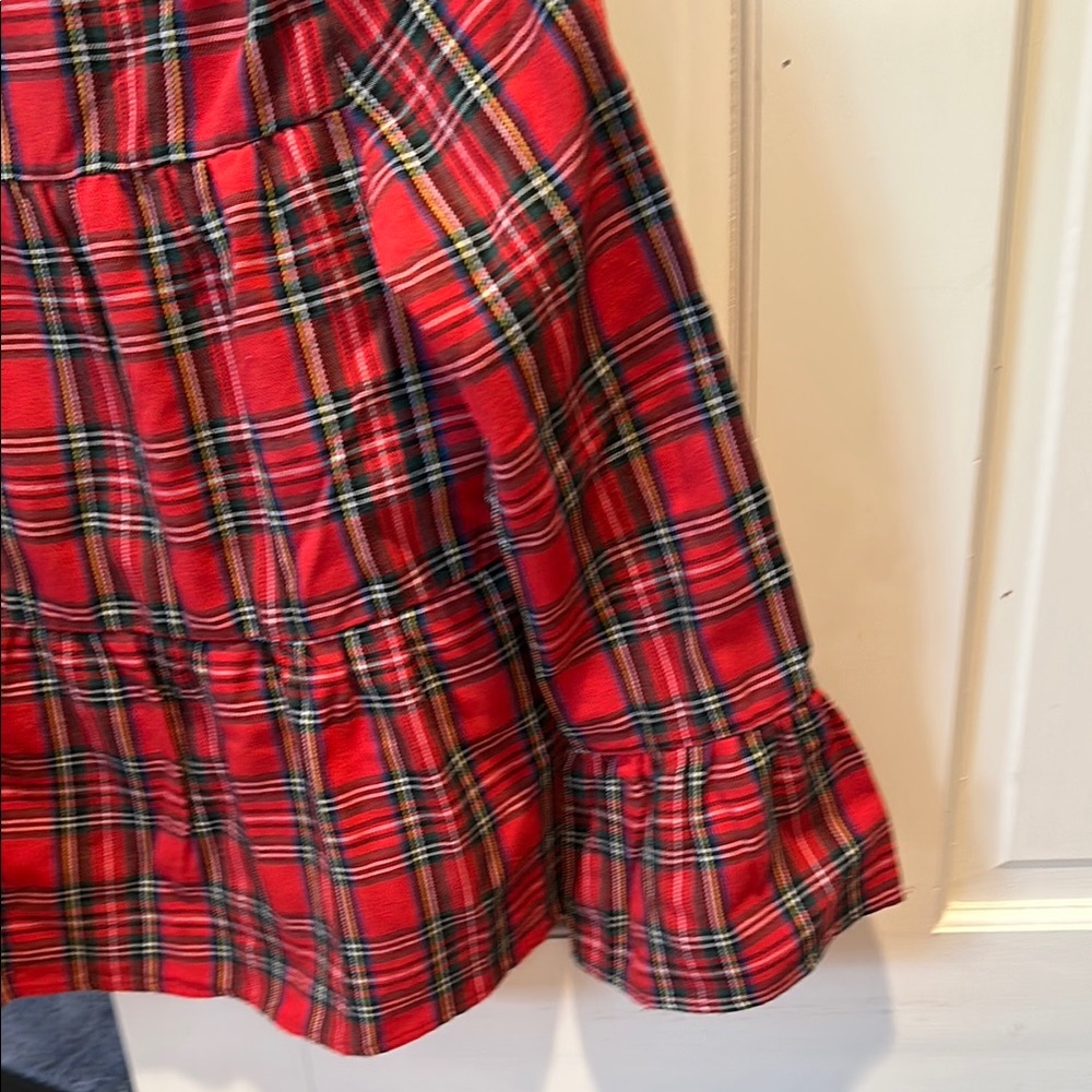 Emery Rose Red Plaid Ruffle top, small - Picture 4 of 5